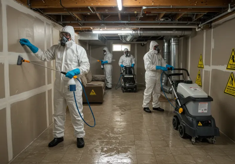 Basement Moisture Removal and Structural Drying process in Avonia, PA